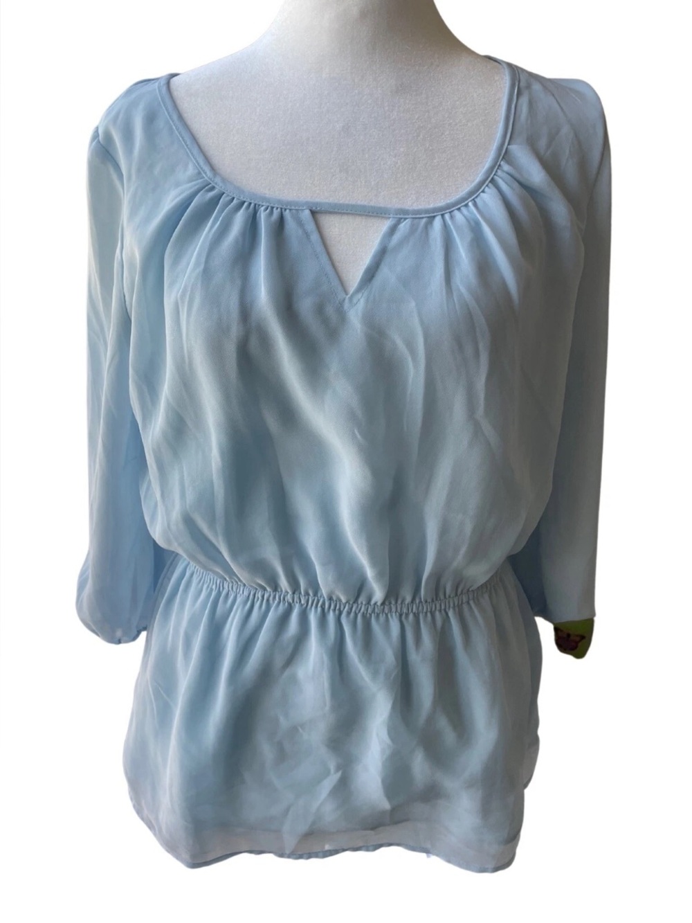 Women’s Small Sky Blue Chiffon Keyhole Boho Vibes | Francesca‘s Collection